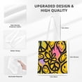thumbnail image 4 of DouZhe Reusable Grocery Bags, Psychedelic Hippie Smile Graffiti Lightweight Polyester Canvas Cloth Tote Bag for Travle Gym Shopping School, 15" x 16", 4 of 7