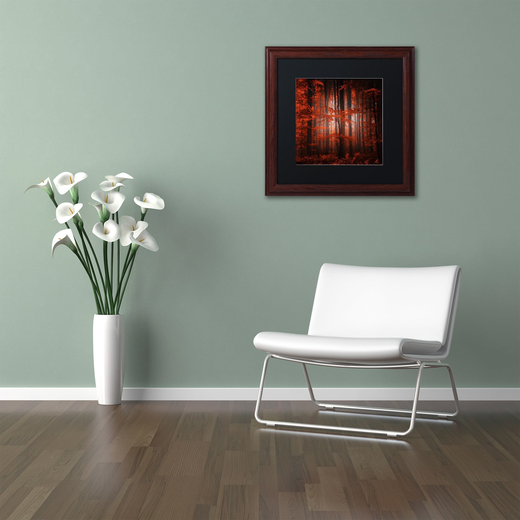 "Red Parallel Universe" Canvas Art by Philippe Sainte-Laudy Black Matte, Wood Frame