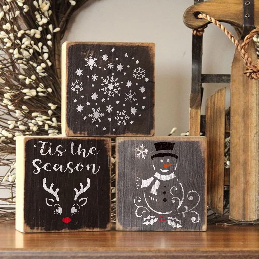Lot De 64 Pochoirs De Noël Réutilisables - Modèles 3 Pouces En Plastique PET | Pour Peinture, Déco, Bricolage, Cadeaux DIY - 3