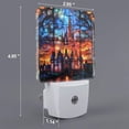 thumbnail image 2 of Balery Magical Stained Glass Castle Pattern LED Night Light with Automatic Sensor Plug in Night Light with Dusk-to-Dawn Light Sensor LED Nightlight 0.5W-UK, 2 of 7