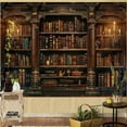 thumbnail image 3 of Vintage Bookshelf Tapestry Medieval Art Book Tapestries Wall Hanging Gothic Dark Academia Retro Library Backdrop Tapestry for Bedroom Living Room Dorm Study Classroom 90× 60 inch, 3 of 5