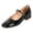 Black, variant on Women's Mary Jane Shoes Patent Leather Square Toe Adjustable Buckle Strap Retro Closed Toe Low Heel Pumps for Office Work Casual Daily Wear