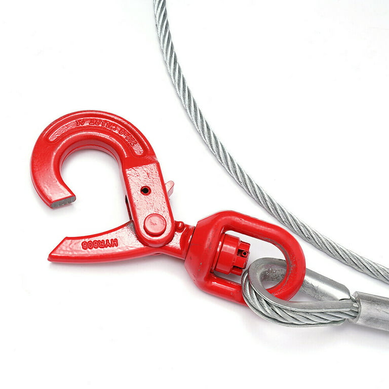 2” Swivel Hook Pulley Block; Steel Latch; 3/16 cable