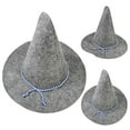 thumbnail image 2 of Halloween Grey Witch Hat Foldable Non Woven Design with Rope for Performances and Parties, 2 of 4