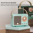 thumbnail image 3 of Vintage Retro Bluetooth Speaker Wireless Mini Speaker,Blue Speaker with Crystal Clear Stereo Sound Rich Bass, Retro Portable Speaker for iPhone,Android Devices and Tablet(Blue), 3 of 5