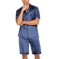 thumbnail image 4 of Ekouaer Men Satin Silk Pajamas Set with Pockets Sleepwear Shorts Satin Summer Loungewear 2 Piece Button Down Set, 4 of 6