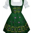 thumbnail image 3 of Dirndl Trachten Haus 3 Piece Short German Oktoberfest Dirndl Cotton Dress for Womens and Girls - Green, 3 of 9