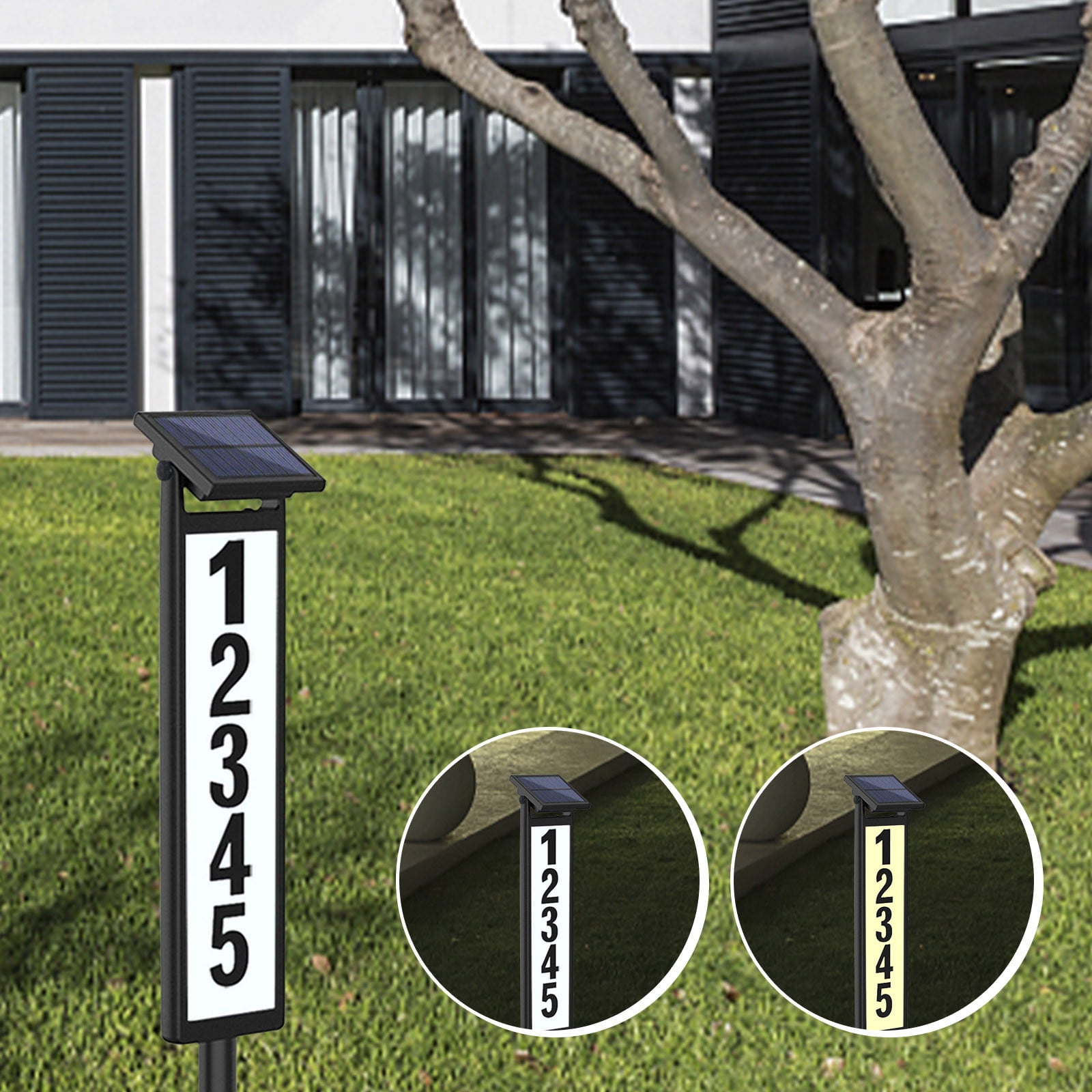 Solar Pathway Lights LED House Number Address Sign Outdoor Yard Lighting Home Decor Collection