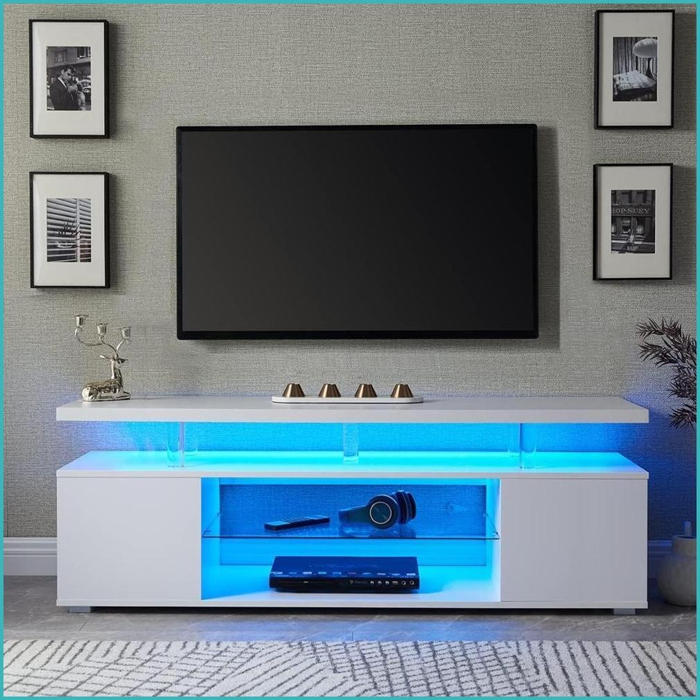 TV Furniture Modern White Entertainment Center for 60-69 Inch TVs | Engineered Wood | Primary Living Space