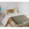 thumbnail image 2 of Ambesonne Moroccan Quilted Coverlet 2 Pcs, Vintage Eastern Art, Twin Size, Ivory Pale Brown Blue, 2 of 5