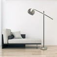 thumbnail image 2 of Mod Lighting and Decor Swivel Floor Lamp with Dome Shade - 59" - Black and Silver, 2 of 9