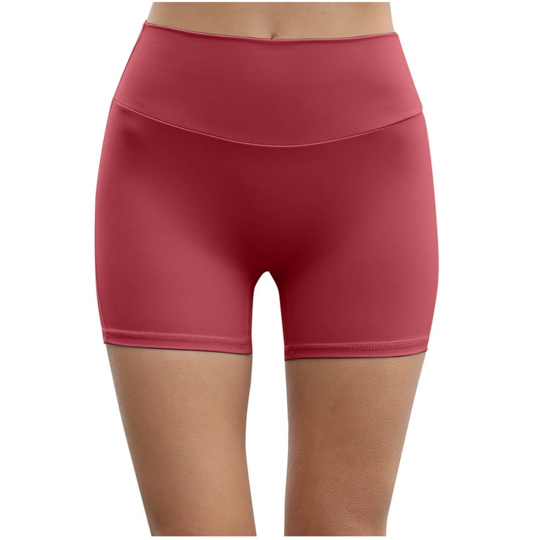 OGLCCG High Waist Yoga Shorts for Women Tummy Control Fitness Athletic  Workout Running Shorts Spandex Shorts with Button Pockets 