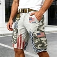 thumbnail image 2 of CAIVO Men's Independence Day Cargo Shorts Comfortable Patriotic Relaxed Fit Knee Length Casual American Flag Print Summer 1776-2026 Bottoms With Pockets For Outdoor Activities, 2 of 4