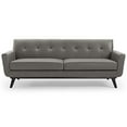 thumbnail image 5 of Modway Engage Top-Grain Leather Living Room Lounge Sofa in Gray, 5 of 5