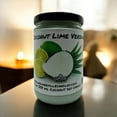 thumbnail image 4 of Coconut LimeVegan Coconut Soy 12 oz/ 355 ml Candle Hand-poured, Eco-friendly, Clean Burning, Fruity Floral Wood Wick, 4 of 5
