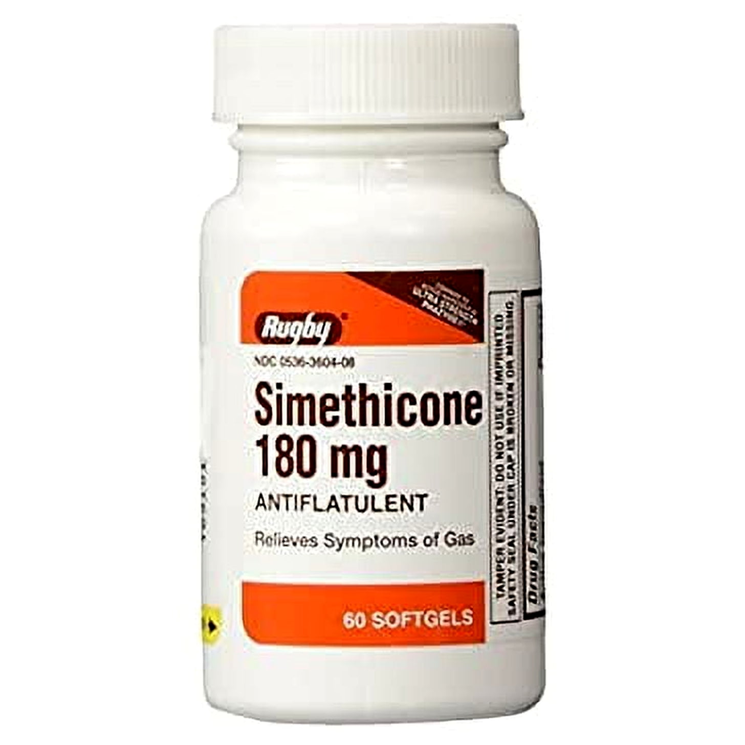 Rugby Ultra Strength Simethicone Gas Relief 180 mg, Gas Relief for Adults, Anti Flatulence, Bloating Aid, and Gas Fullness Reliever Pills - 60 Softgels