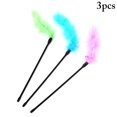 thumbnail image 1 of 3PCS Cat Teaser Wand Plastic Rod Bell Cat Feather Wand Pet Interactive Toy, 1 of 10