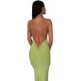 thumbnail image 3 of Vestido largo sexy con tirantes finos y espalda descubierta para mujer, vestido de fiesta ajustado con cordones, vestido Halter de noche para discoteca, 3 of 5