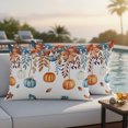 thumbnail image 2 of Outdoor Pillow Covers 20x12 Set of 2, Orange Blue Pumpkins Fall Waterproof Patio Throw Pillow Covers for Couch Sofa Chair, Weeping Botanical Thanksgiving Decorative Pillowcases for Throw Pillows, 2 of 9