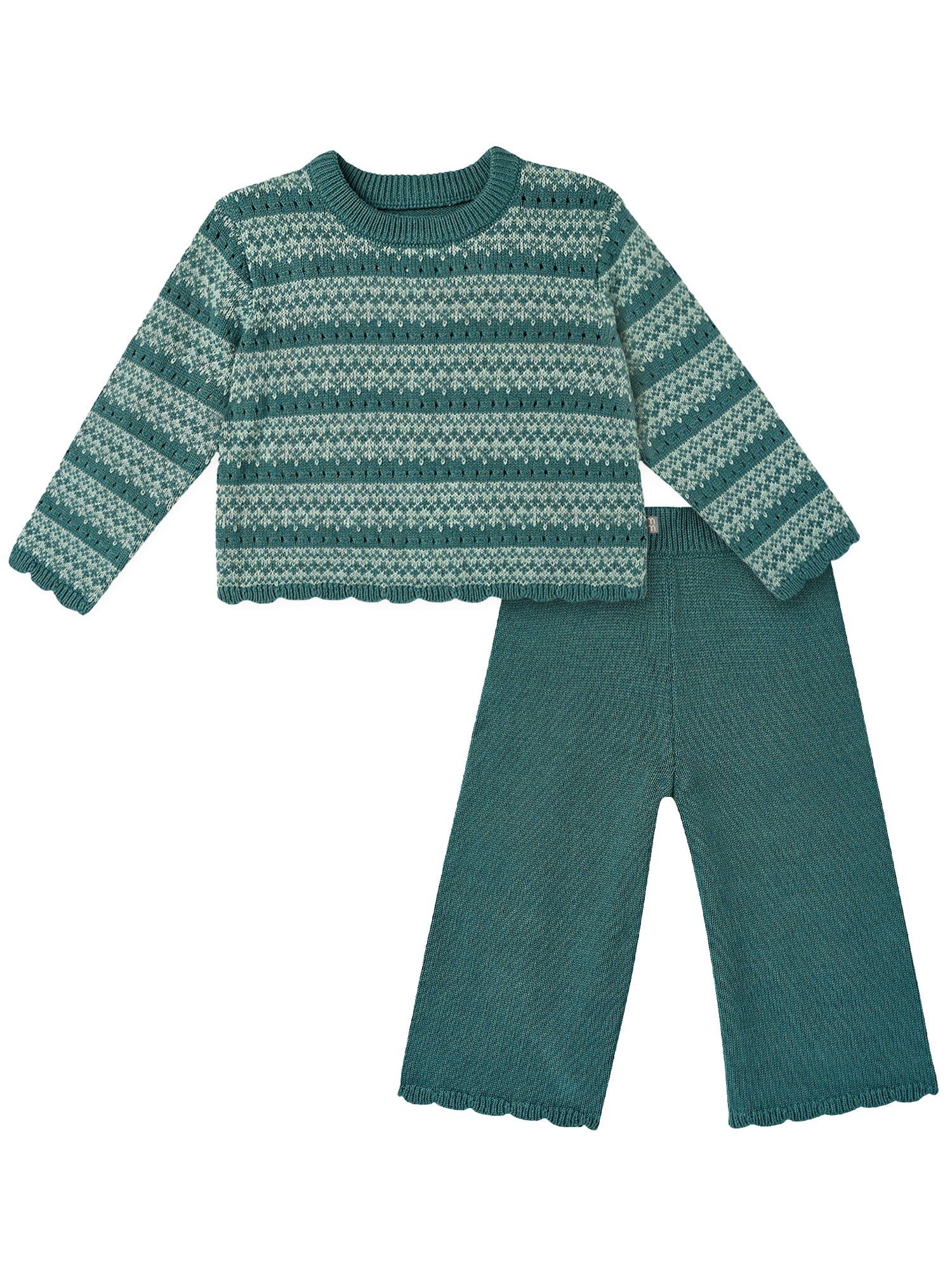 Modern Moments by Gerber Toddler Girl Pointelle Sweater Knit Set, 2-Piece, Sizes 12 Months - 5T