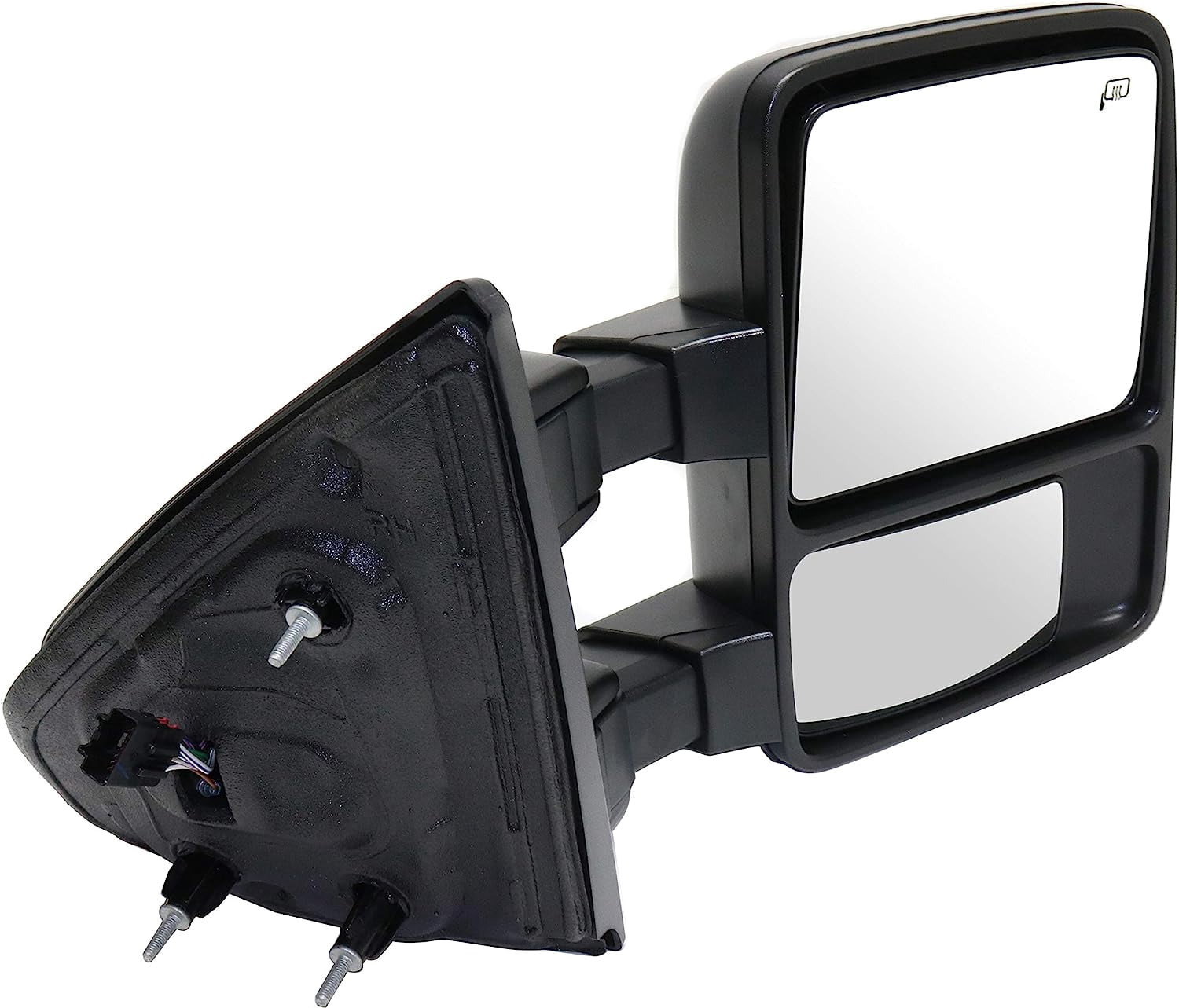 Towing Mirror Compatible With 2013-2014 Ford F-150 Right Passenger Side Heated In-housing Signal Light Textured Black Kool-Vue