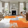 thumbnail image 2 of Burnt Orange Grey Oil Painting 5x8 Area Rugs, Abstract Modern Geometric Non-Skid Rubber Backing Large Rectangle Rugs - Living Room Bedroom Home Office, Indoor Floor Mat Carpets Washable Rug, 2 of 9