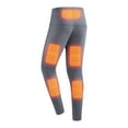 thumbnail image 6 of Women's Heated Pants High Elastic Waist Solid Color Leggings Plus Size Heating Thermal Slim Winter Trousers (XL, Gray), 6 of 6