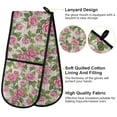 thumbnail image 4 of Dailycode Double Sided Oven Mitt with Loop Heat Resistant Kitchen Long Potholders 7" x 35" Pink Roses with Script, 4 of 6