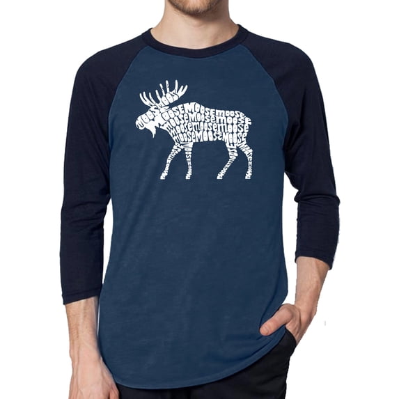 Men's Raglan Baseball Word Art T-shirt - Moose