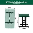 thumbnail image 2 of AwayHome 4FT Metal Patio Picnic Tables with Umbrella Hole Thermoplastic Coated Commercial Rectangular Picnic Table, Surface Mounted, Green, 2 of 7