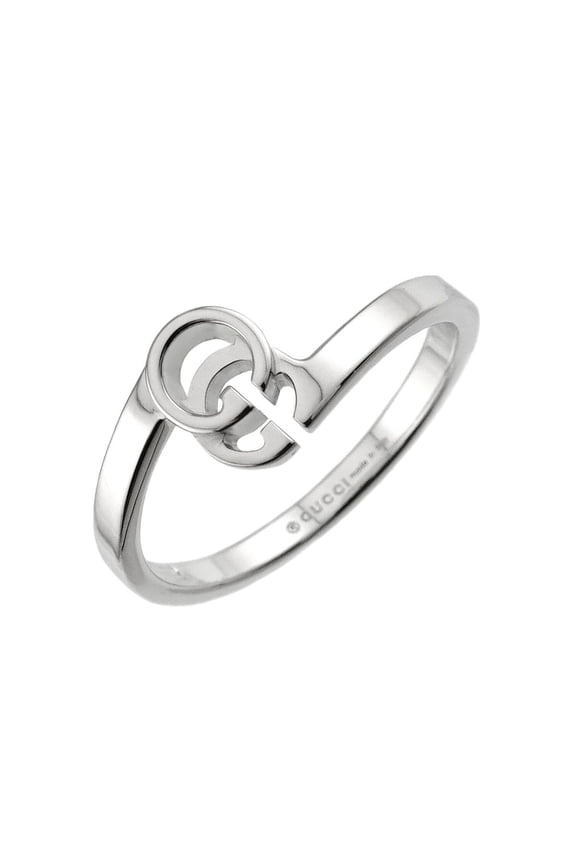 Pre-Owned Gucci GG Running #9 Ring, 18K WG White Gold 750, Icon Ring
