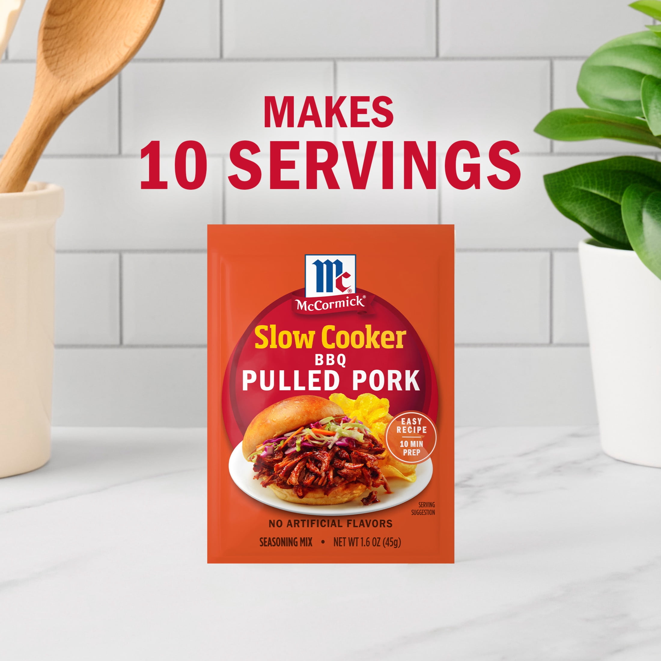 McCormick Slow Cooker Barbecue Pulled Pork Seasoning Mix, 1.6 oz Packet