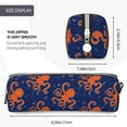 thumbnail image 3 of Pofeuu Octopus Print Leather Pencil Case, Leather Pencil Pouch Large Capacity, Big Pencil Pouch with Zipper Vintage Pen Bag Fountain Pen Holder, 3 of 7