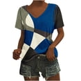 thumbnail image 2 of Fiudx Ofertas Flash Del Día Camisetas Holgadas de Manga Corta con Cuello En V Informales con Estampado de Moda para Mujer, 2 of 5