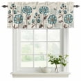 thumbnail image 2 of Blue Tulip Valances for Windows, Decorative Rod Pocket Window Valance Curtains, Vintage Flowers Butterfly Plants Beige Rustic Short Curtain Drapes for Kitchen/Living Room, 2 Panels, 42" W x 12" L, 2 of 8