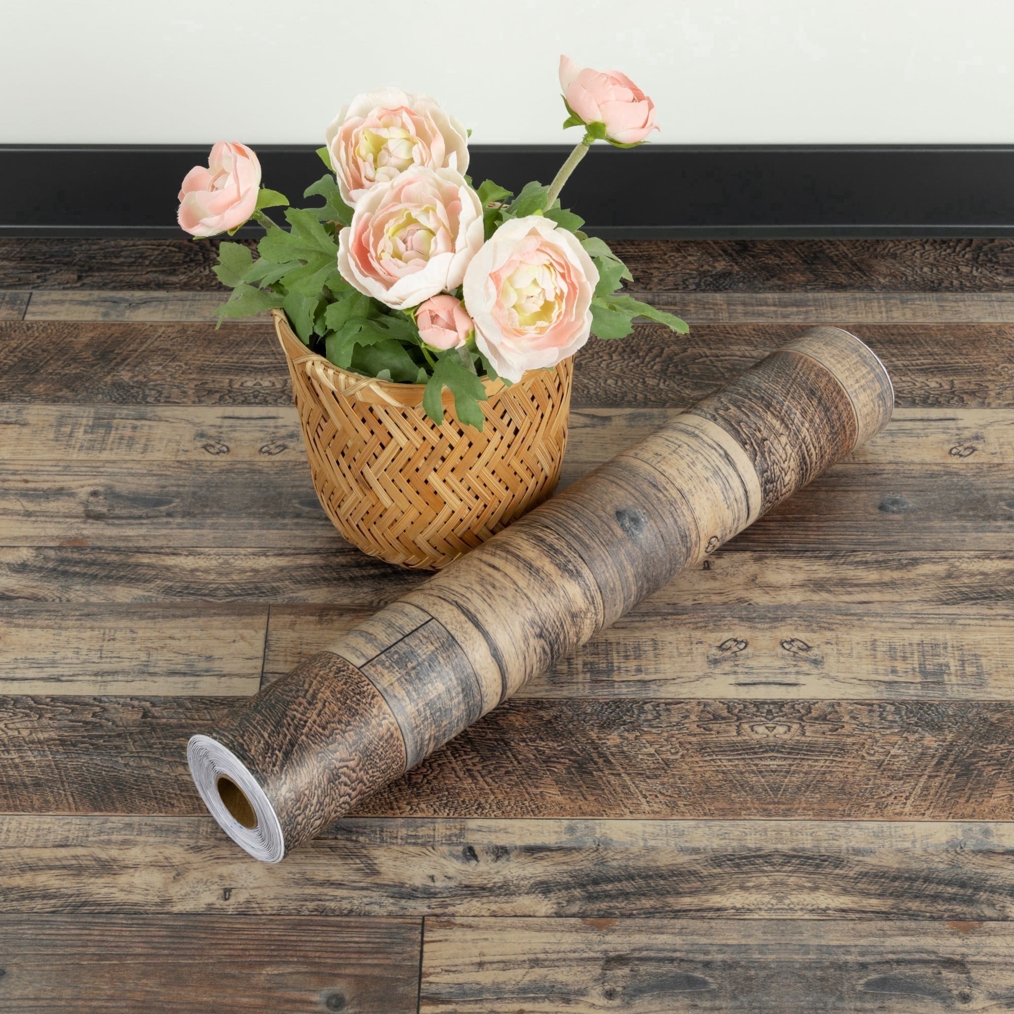 (2 pack) UMIGGEE Wood Grain Peel and Stick Vinyl Flooring Roll, 15.7-in x 118-in/12.8 Sq.Ft Self-Adhesive Vinyl Wood Grain Floor,Versatile Design for Any Space Easy DIY Install Home Decor