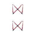 thumbnail image 2 of pitrice Unisex Brace Replacement Korean Easy Matching Elastic Back Braces Red 2Set, 2 of 6