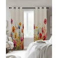 thumbnail image 3 of Pastoral Botanical Blackout Curtains 45 Inches Long for Bedroom,Watercolor Spring Summer Flowers Rustic Thermal Insulated Room Darkening Black Out Window Curtain Panels Grommet Drapes for Living Room, 3 of 8