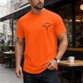 thumbnail image 2 of Men's Crew Neck T-Shirts- Soft Short Sleeve Cotton Graphics Basic Tees, Comfortable Classic Fit Jersey Shirts for Men Size 2XL Orange, 2 of 7