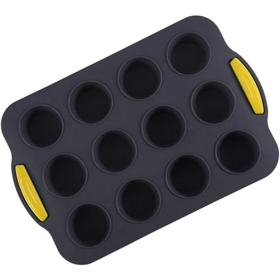 Silicone Muffin Pan 12 Cups Muffin Baking Mold With Handle Non-stick Bakeware Baking Mold Cupcake Baking Molds Baking Tool