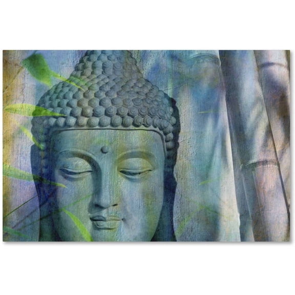 Trademark Fine Art Cora Niele Buddha with Bamboo Canvas Wall Art - 12x19