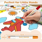 Jupitearth 36Ct Non-Toxic Washable,Silky Crayons for toddlers1-3,Kids 4-8,Back to School Art Supplies
