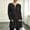 Black, variant on Women's Casual Long Sleeve Sweater Dress Half Zip Ribbed Knit Tunic Top Fasion V Neck Loose Fit Longline Shirts