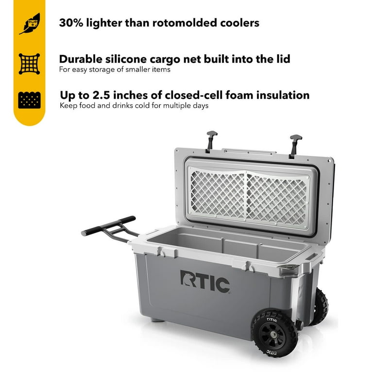 RTIC 72 QT Wheeled Hard-Sided Ice Chest Cooler, Grey - Walmart.com