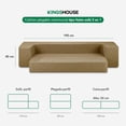 thumbnail image 3 of Colchón Plegable Matrimonial, Sofá Cama 3 en 1 Futón Tipo Japonés a Ras de Piso, Portátil y Ligero beige, 3 of 7