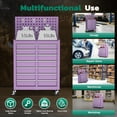 thumbnail image 4 of SOLAURA 7-Drawer Rolling Tool Chest with Top Pegboard and Hooks, Metal Tool Box with Wheels and Handle for Garage, Workshop, Warehouse, Purple, 4 of 9