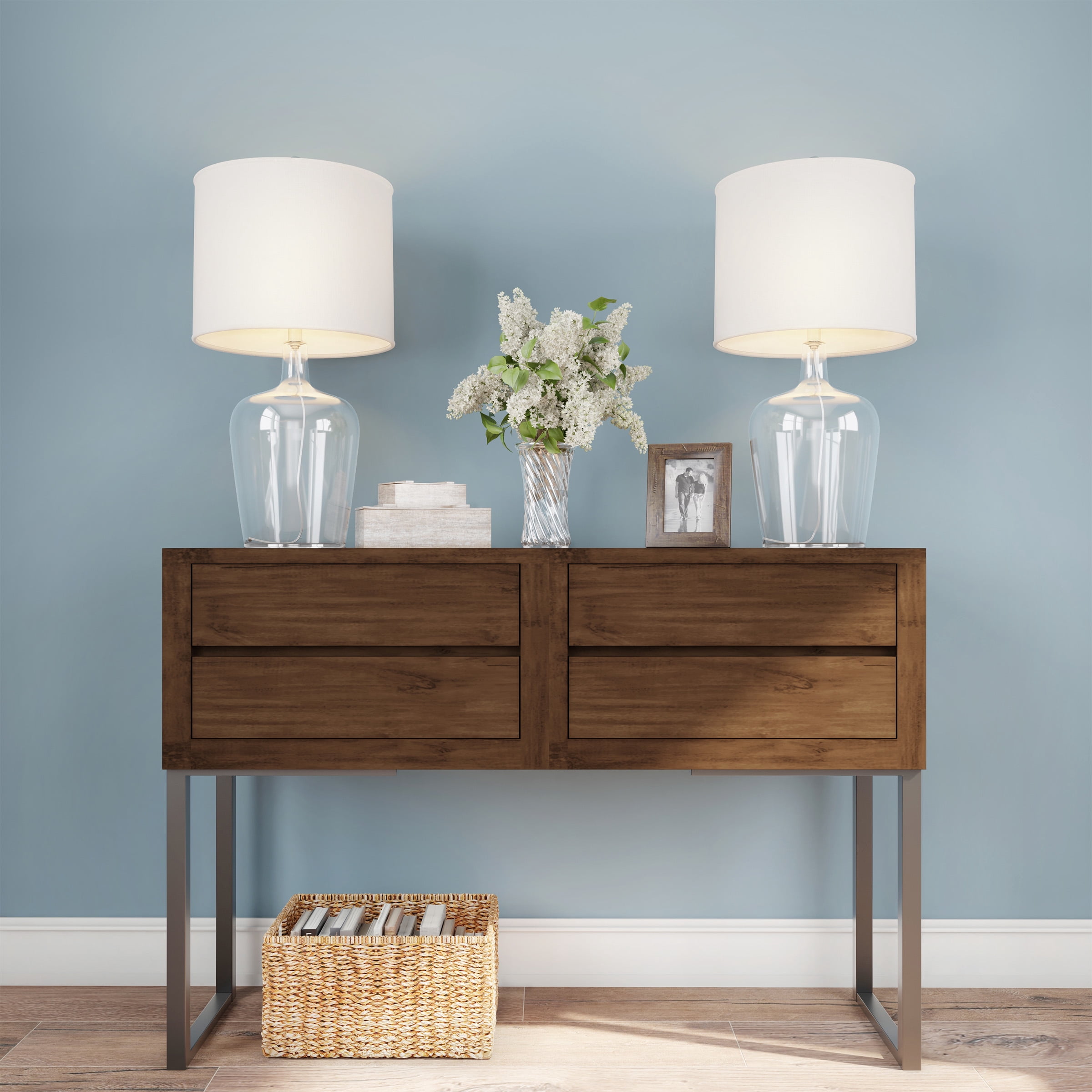 Lavish Home Glass Cloche Table Lamps Set of 2 – Matching Lamp Set