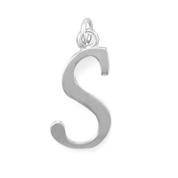 Sterling Silver Alphabet Capital Letter S Pendant Charm