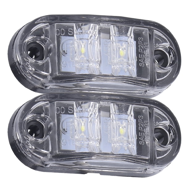 Luz LED De Marcador De Remolque, 10-30V 2LED Luz De Marcador Lateral Lámpara De Señal De Alto Brillo Para Automóviles, Camiones, Remolques, Vehículos Recreativos