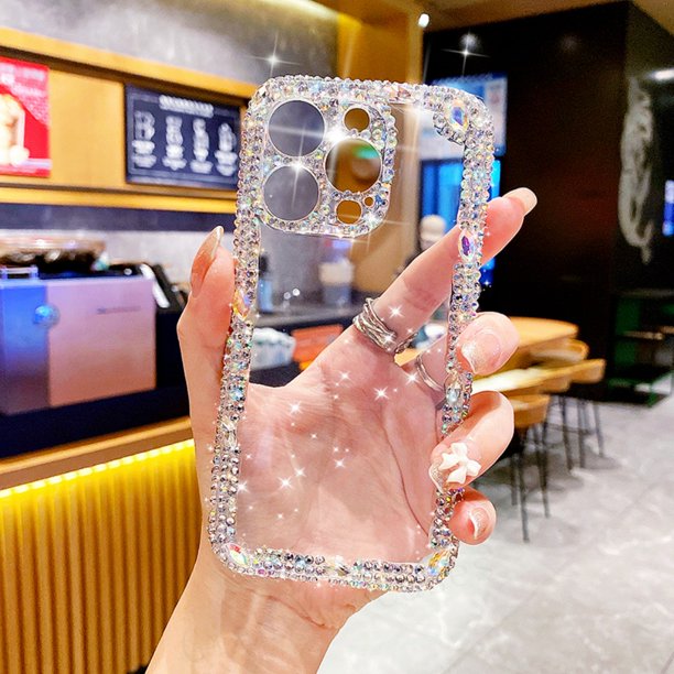 Funda de teléfono suave con diamantes brillantes para iphone 14 13 12 11 Pro Max MiNi X XS XR 6 6S 7 8 Plus SE Fivean unisex